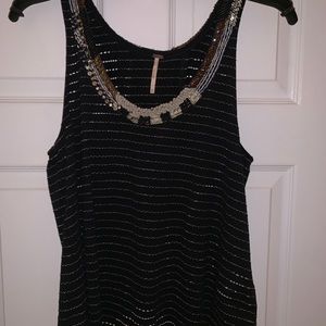 FREE PEOPLE embellished tank top, size MEDIUM